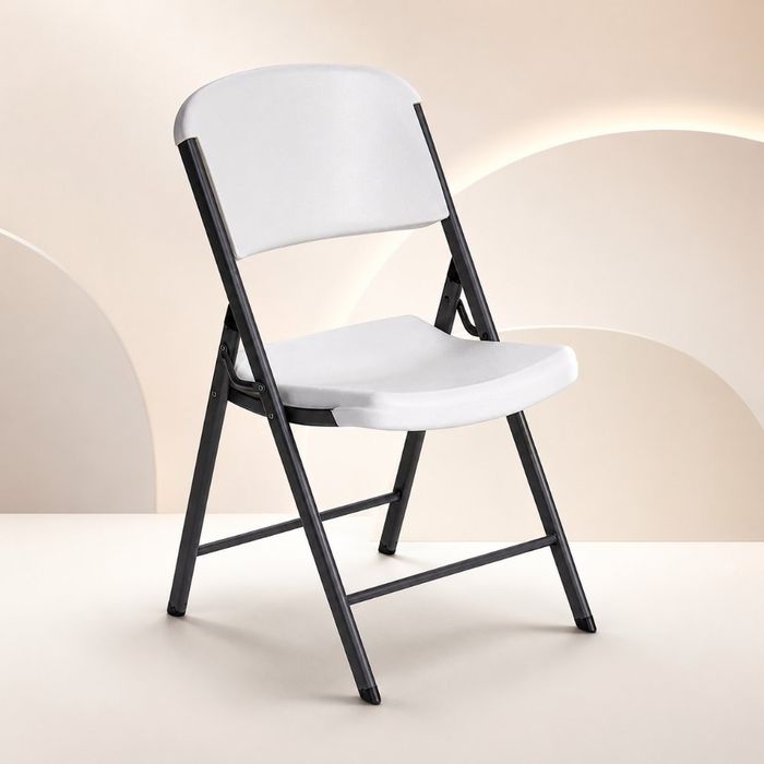 White resin folding chair rental