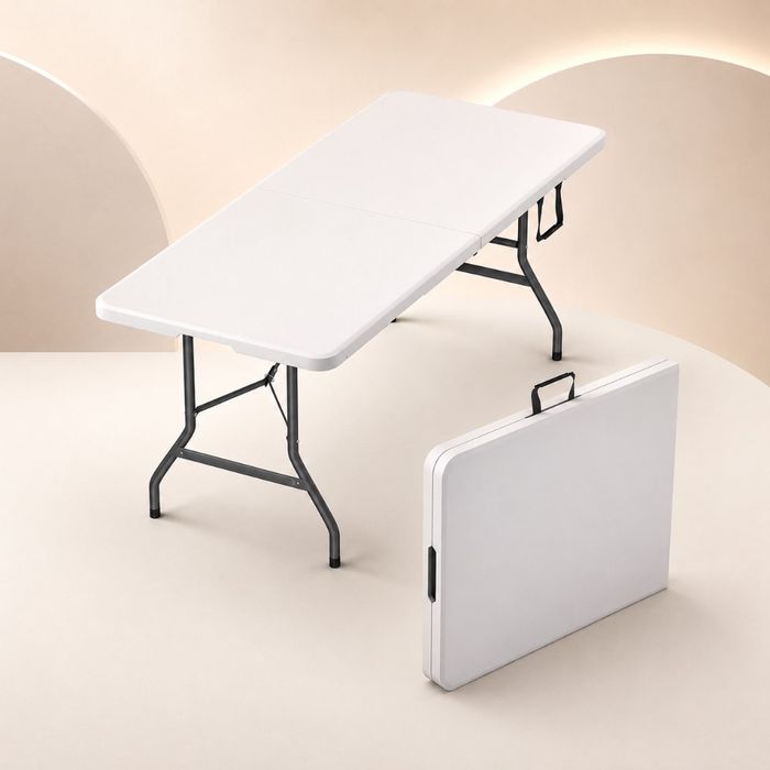 6 foot rectangular folding table rental, seats 6 to 8